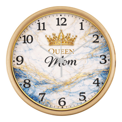 Queen Mom - Wood Frame 10" Clock (Blue Marble)