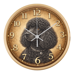 Playful Black Puddle - Wood Frame 10" Clock