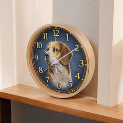 Loving Beagle - Wood Frame 10" Clock