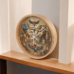 Timeless Pharaohs Egyptian Art - Wood Frame 10" Clock