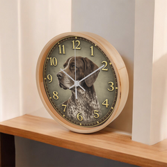 Timeless German Shorthaired Pointer - Wood Frame 10" Clock