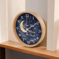 Love You To The Moon and Back - Wood Frame 10" Clock