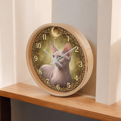 Timeless Royal Sphynx - Wood Frame 10" Clock