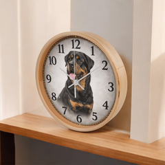 Powerful Rottweiler - Wood Frame 10" Clock