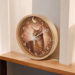 Regal Red Abyssinian - Wood Frame 10" Clock