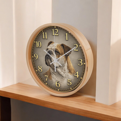 Noble English Bulldog - Wood Frame 10" Clock