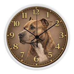 Warm Heart Pit Bull Terrier - Wood Frame 10 " Clock
