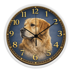 Golden Retriever - Wood Frame 10" Clock