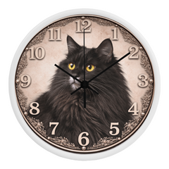 Noir Majesty Siberian - Wood Frame 10" Clock