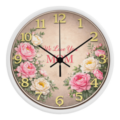 We Love You Mom - Wood Frame 10" Clock