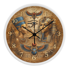 Timeless Pharaohs Egyptian Art - Wood Frame 10" Clock