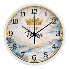 Queen Mom - Wood Frame 10" Clock (Blue Marble)