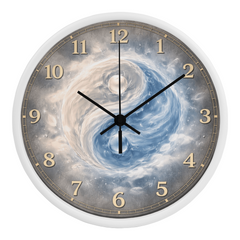 Celestial Yin & Yang  - Wood Frame 10" Clock