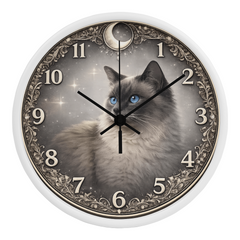 Misty Elegance Ragdoll - Wood Frame 10" Clock