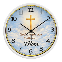 God Blessed me With You, Mom - Wood Frame 10" Clock