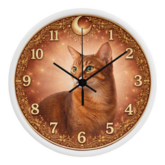 Regal Red Abyssinian - Wood Frame 10" Clock