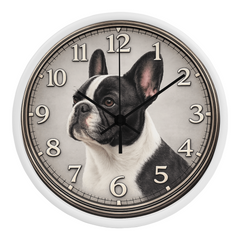 Classic French Bulldog - Wood Frame 10" Clock