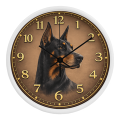 Elegant Doberman Pinscher - Wood Frame 10" Clock