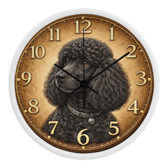 Playful Black Puddle - Wood Frame 10" Clock