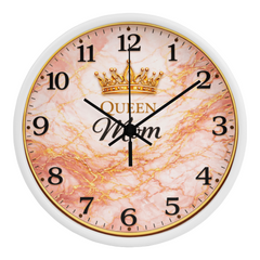 Queen Mom - Wood Frame 10" Clock (Pink Mable)