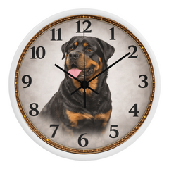 Powerful Rottweiler - Wood Frame 10" Clock
