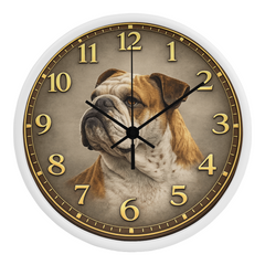 Noble English Bulldog - Wood Frame 10" Clock