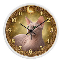 Timeless Royal Sphynx - Wood Frame 10" Clock