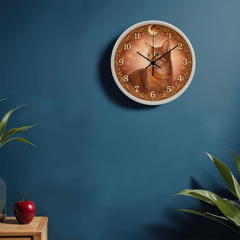 Regal Red Abyssinian - Wood Frame 10" Clock