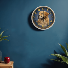 Golden Retriever - Wood Frame 10" Clock