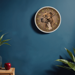 Warm Heart Pit Bull Terrier - Wood Frame 10 " Clock