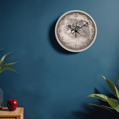 Emerald Whisper Scottish Fold  - Wood Frame 10" Clock