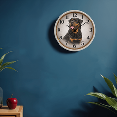 Powerful Rottweiler - Wood Frame 10" Clock