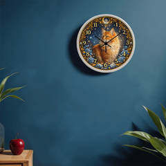 Midnight Royal Maine Coon  - Wood Frame 10" Clock