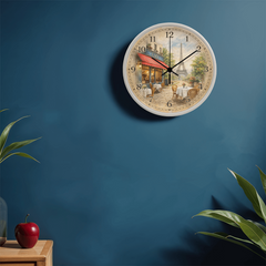 Paris Café Elegance - Wood Frame 10" Clock