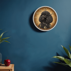 Playful Black Puddle - Wood Frame 10" Clock