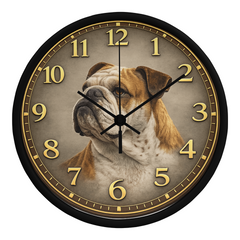 Noble English Bulldog - Wood Frame 10" Clock