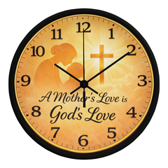 A Mother's Love Is God's Love - Wood Frame 10" Clock