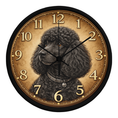 Playful Black Puddle - Wood Frame 10" Clock