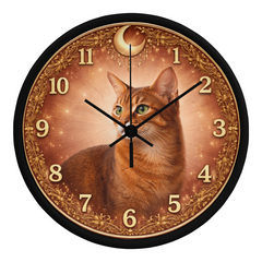 Regal Red Abyssinian - Wood Frame 10" Clock