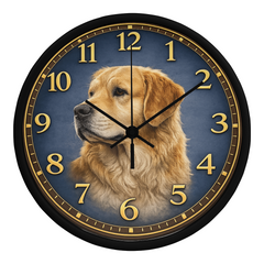 Golden Retriever - Wood Frame 10" Clock
