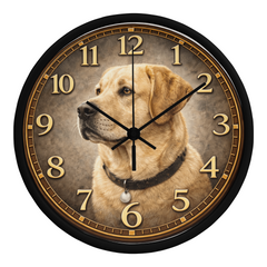 Brave Labrador Retriever - Wood Frame 10" Clock