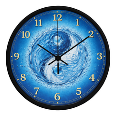 Flowing Yin & Yang  - Wood Frame 10" Clock
