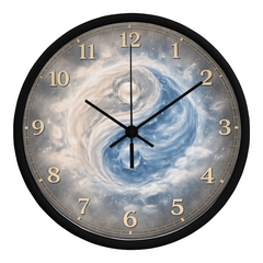 Celestial Yin & Yang  - Wood Frame 10" Clock