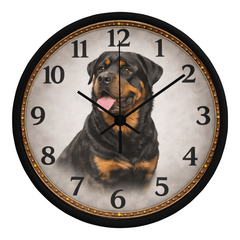 Powerful Rottweiler - Wood Frame 10" Clock