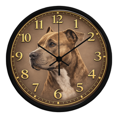 Warm Heart Pit Bull Terrier - Wood Frame 10 " Clock