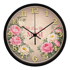 We Love You Mom - Wood Frame 10" Clock