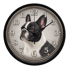 Classic French Bulldog - Wood Frame 10" Clock