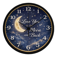 Love You To The Moon and Back - Wood Frame 10" Clock