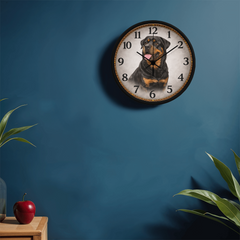 Powerful Rottweiler - Wood Frame 10" Clock