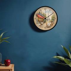 Paris Café Elegance - Wood Frame 10" Clock